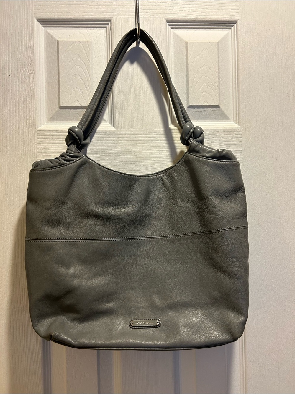 Banana Republic Grey Leather Shoulder Bag